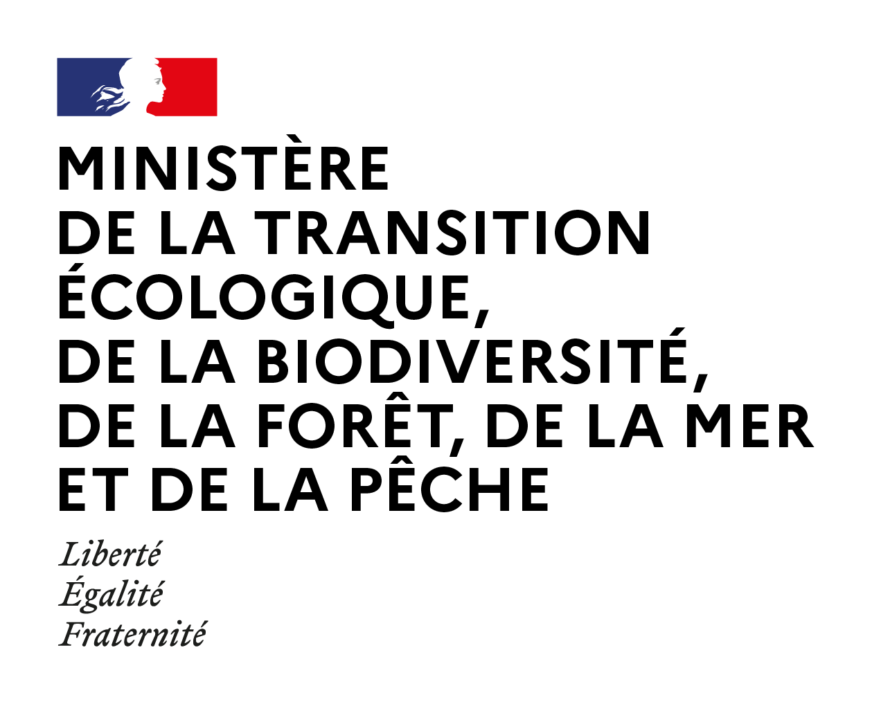Logo du Ministère de la Transition écologique, de la Biodiversité, de la Forêt, de la Mer et de la Pêche